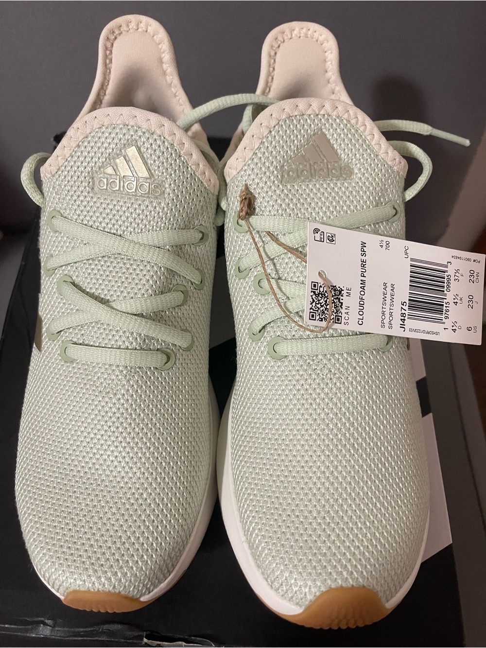 adidas Mint Green Mesh Running Shoes with White Midsoles